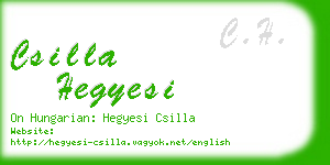 csilla hegyesi business card